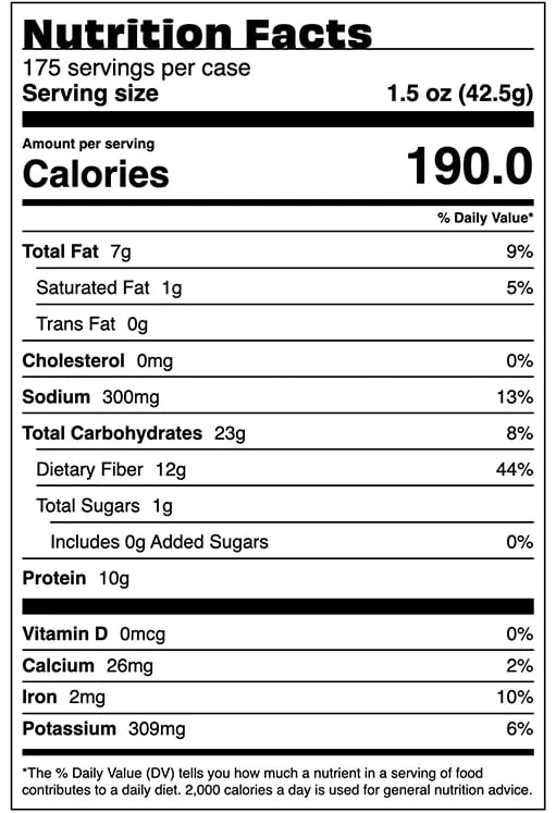 nutrition facts - Fava Bean Crisps - Pizza