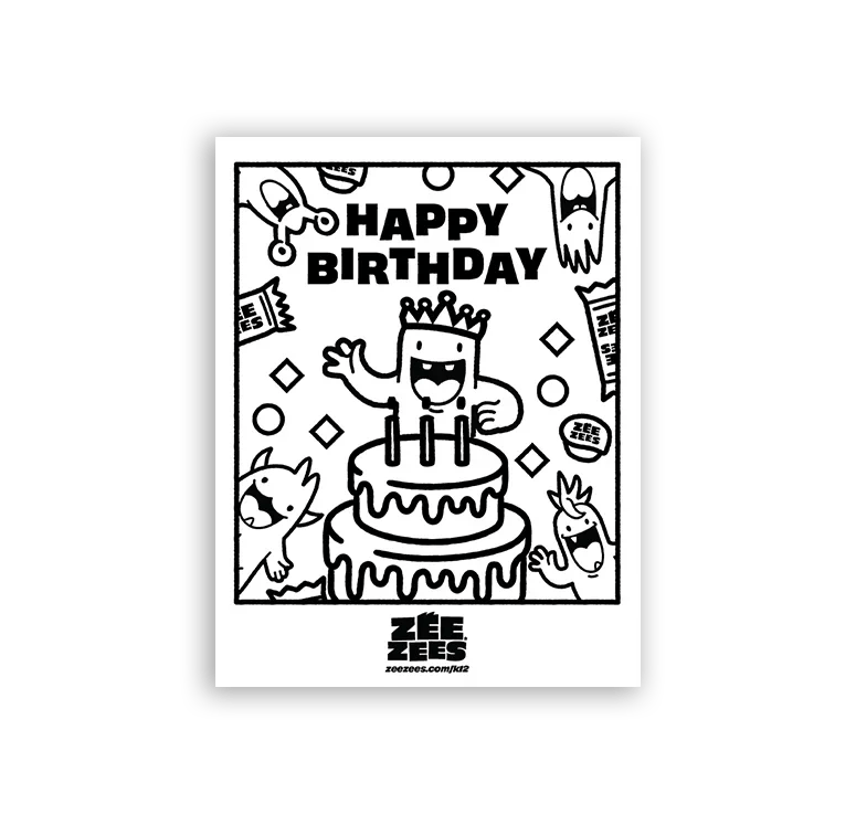 Birthday Kit DIY Coloring Sheet