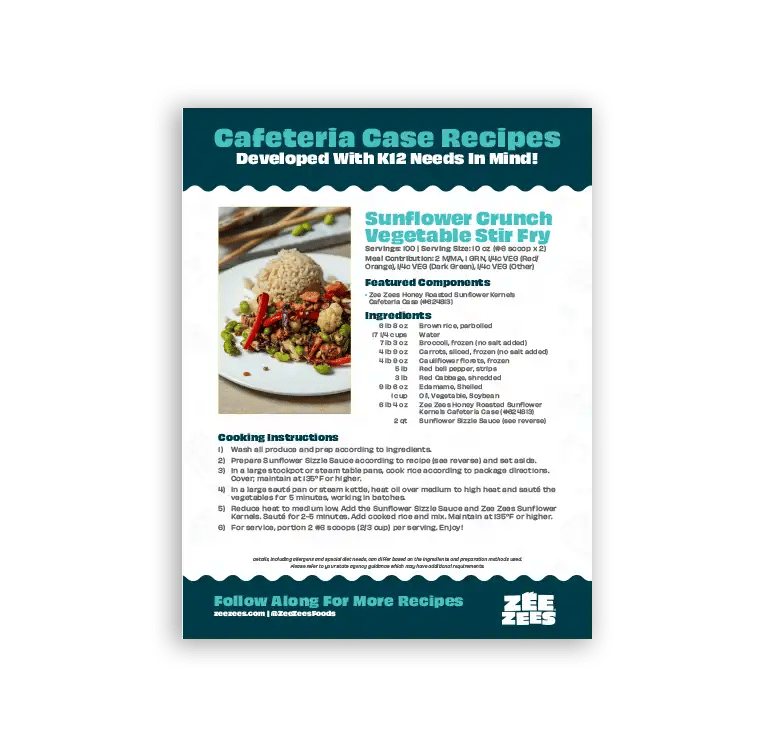 Zee Zees Sunflower Crunch Veggie Stir Fry Recipe