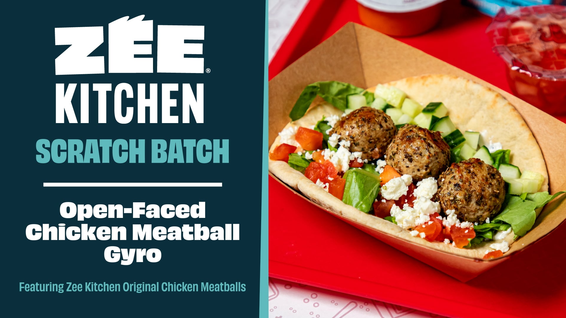 Open-Faced Chicken Meatball Gyro